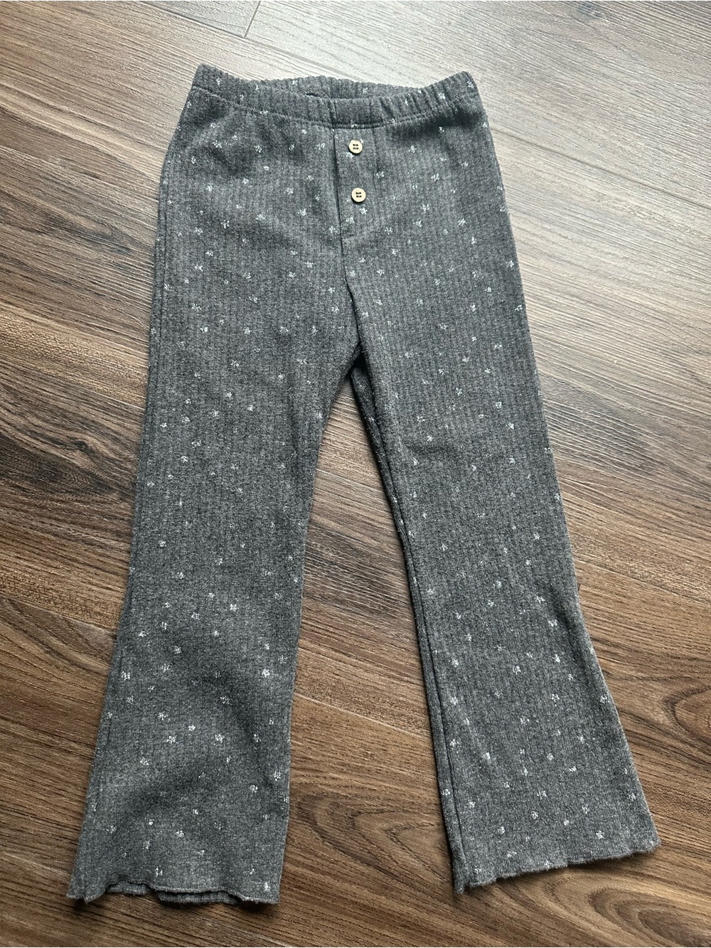 Mayoral Toddler 4T Gray Knit Flare Leggings with Stars